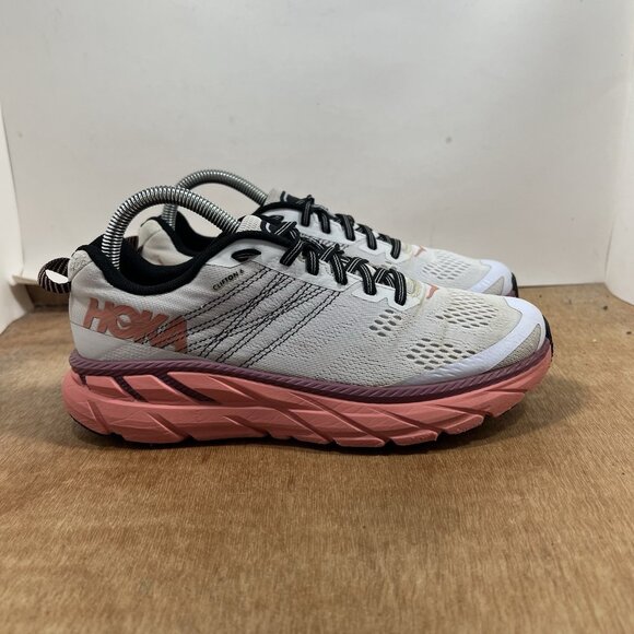 Hoka One One Clifton 6 Women Size 7.5 Running Shoes Pink Sneakers - Picture 1 of 9